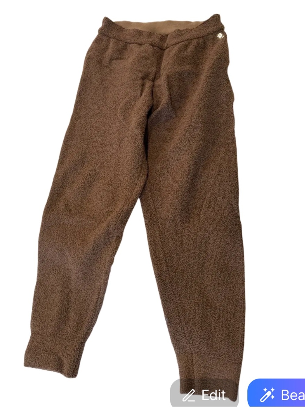 Buffbunny teddy set  Brown Sherpa Lounge Set - Cropped Pullover & Joggers - Picture 4 of 6